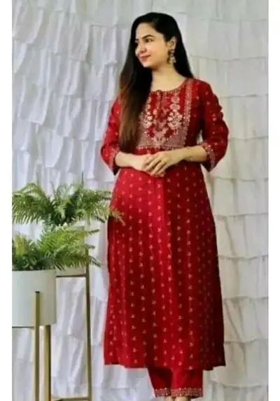 Best Quality !! Printed Kurta With Bottom Set