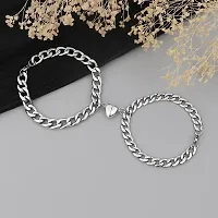 Stainless Steel Silver Bracelet Set Pack of 2-thumb2