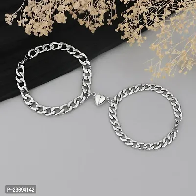 Stainless Steel Silver Bracelet Set Pack of 2-thumb3