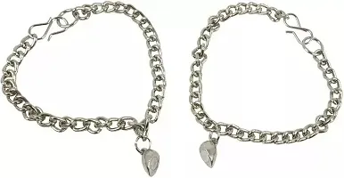 Aajkalgifts Stainless Steel Silver Bracelet Pack of 2-thumb1