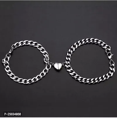 Aajkalgifts Alloy Silver Bracelet Pack of 2-thumb2