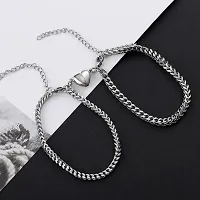 Stainless Steel Silver Bracelet Set Pack of 2-thumb3