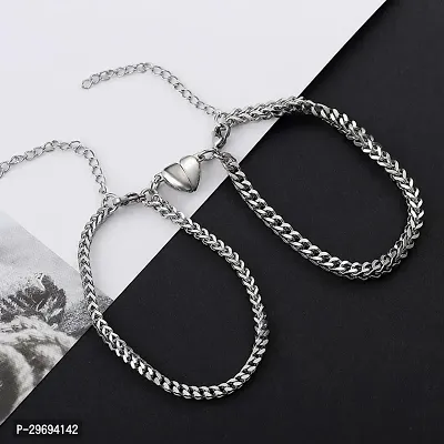 Stainless Steel Silver Bracelet Set Pack of 2-thumb4