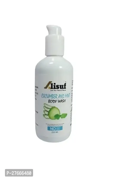 Alisuf Exfoliating Body Wash, Mint  Cucumber, Moisturising Shower Gel for Glowing skin and Moisturised Skin. All Skin Types