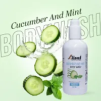 Alisuf Exfoliating Body Wash, Mint  Cucumber, Moisturising Shower Gel for Glowing skin and Moisturised Skin. All Skin Types-thumb1