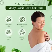 Alisuf Exfoliating Body Wash, Mint  Cucumber, Moisturising Shower Gel for Glowing skin and Moisturised Skin. All Skin Types-thumb2