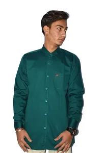 Men's Casual Cotton Shirt 100% Cotton Plain Solid Colors Stylish (X-Large, Sea Green)-thumb1