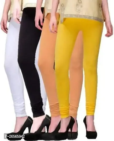 Aaru Collection Women's Regular Fit Cotton Leggings (Cotton Lycra Leggings(Black,PinkWhite_White, Black, Beige, Yellow_XL)-thumb0