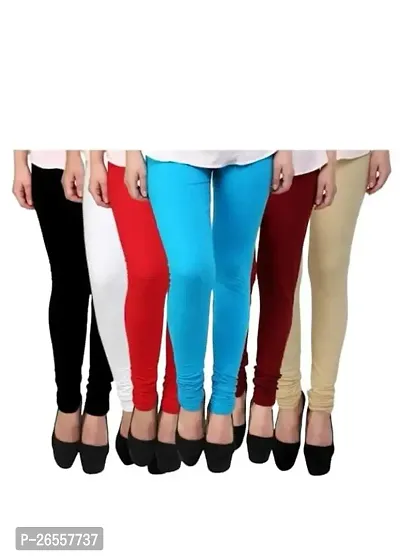 PR PINK ROYAL Fashion Viscose Lycra Fabric Leggings for Women Multi Color Combo Pack of 6 | Color Black,White,Red,Sky Blue,Maroon,Begie