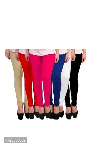PR PINK ROYAL Fashion Viscose Lycra Fabric Leggings for Women Multi Color Combo Pack of 6 | Color Begie,Red,Pink,Blue,White,Black-thumb0