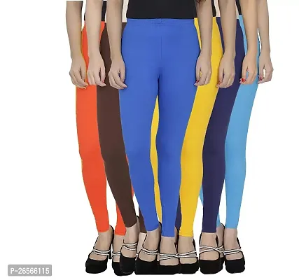 Aaru Collection Women's Relaxed Fit Leggings (Pack of 6) (Pack 6-Leggings-Ankle_Assorted_Medium)