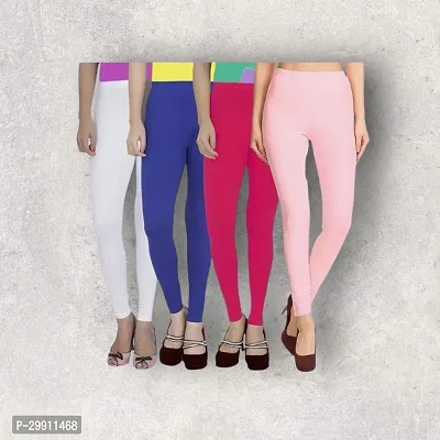 Fabulous Multicoloured Viscose Rayon Solid Leggings For Women Pack Of 5-thumb0