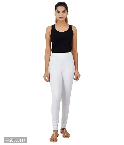 RUGAN Women's Churidar 4 Way Cotton Lycra Leggings Slim Fit | Black Leggings for Women | White Leggins for Women-thumb3