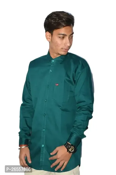 Men's Casual Cotton Shirt 100% Cotton Plain Solid Colors Stylish (X-Large, Sea Green)-thumb0