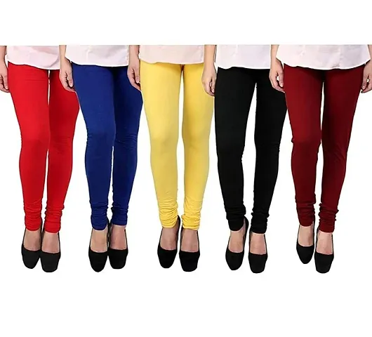 Stylish Fancy Viscose Solid Leggings For Women Pack Of 5