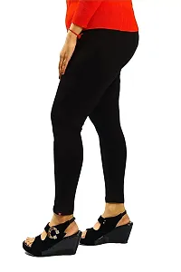 Ruby Soft Ankle Length Super Cotton Lycra Legging Combo of 2 (Black and Beige) Free Size Stretchable Waist 24 to 36 Inch (XL)-thumb2