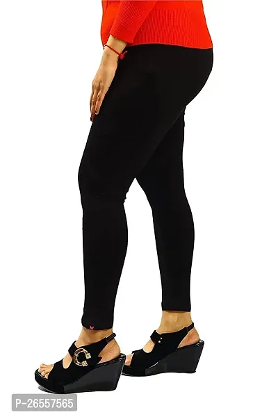 Ruby Soft Ankle Length Super Cotton Lycra Legging Combo of 2 (Black and Beige) Free Size Stretchable Waist 24 to 36 Inch (XL)-thumb3