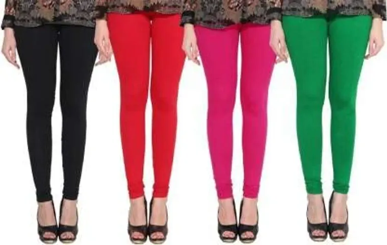 Fabulous Blend Solid Leggings For Women Pack Of 4