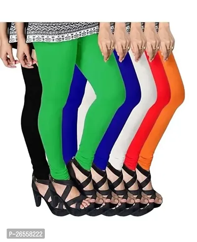 PR PINK ROYAL Fashion Viscose Lycra Fabric Leggings for Women Multi Color Combo Pack of 6 | Color Black,Green,Blue,White,Red,Orange