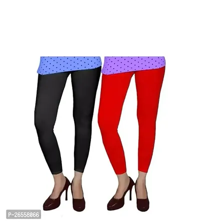 Buy PR PINK ROYAL Women's Solid Cotton Viscose Lycra Regular Fit Leggings  Combo Pack 2