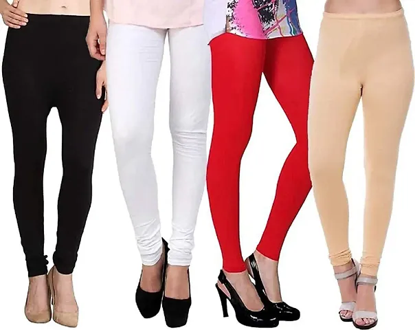 Zefiny Chudidar Stretchable Legging for Women Combo Pack of 4