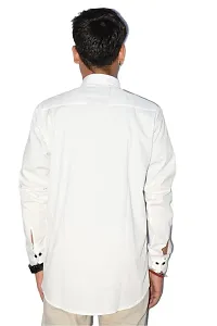 Men's Casual Cotton Shirt 100% Cotton Plain Solid Colors Stylish (Large, White)-thumb4