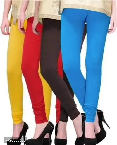 Aaru Collection Women's Regular Fit Cotton Blend Leggings (Red, Blue, Black, Pink_Light Blue, Red, Black, Yellow_XL)