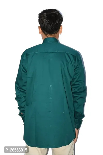 Men's Casual Cotton Shirt 100% Cotton Plain Solid Colors Stylish (Large, Sea Green)-thumb5