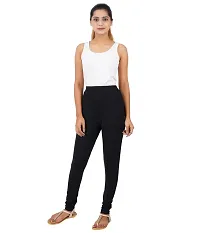 RUGAN Women's Churidar 4 Way Cotton Lycra Leggings Slim Fit | Black Leggings for Women | White Leggins for Women-thumb3