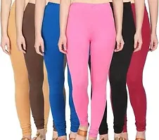 Anay Women's Regular Fit Cotton Leggings (SKIN+BROWN+BLUE+BABY_PINK+BLACK+MAR_Skin, Brown, Blue, Baby Pink, Black, Maroon_Free Size)-thumb3
