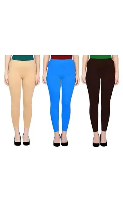 Classic Viscose Solid Leggings For Women Pack of 3