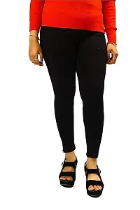 Ruby Soft Ankle Length Super Cotton Lycra Legging Combo of 2 (Black and Beige) Free Size Stretchable Waist 24 to 36 Inch (XL)-thumb3