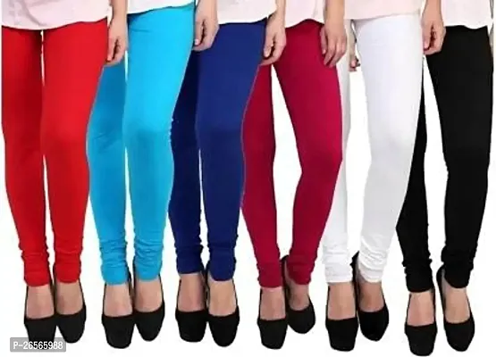 Anay Women's Regular Fit Cotton Leggings (RED+FIROZA+R_BLUE+MAR+WHITE+BLACK_Multicolor_Free Size)