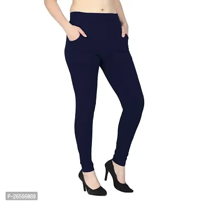 Angelou Creations Women's Cotton Stretchable Ankle Length Pocket Legging Free Size- 26-34 Inch-thumb2