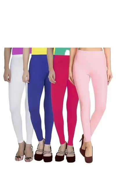 Fabulous Cambric Solid Leggings For Women Pack Of 4