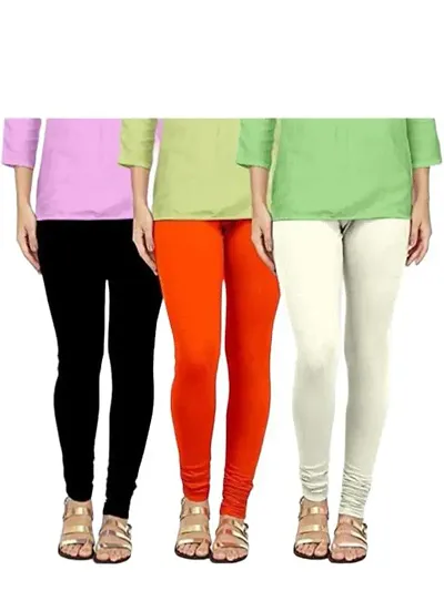 Stylish lycra Solid Leggings For Women - Pack Of 3