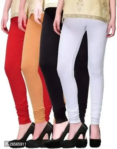 Aaru Collection Women's Regular Fit Cotton Blend Leggings (Red, Blue, Black, Pink_Red, White, Black, Creme_XL)