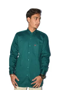 Men's Casual Cotton Shirt 100% Cotton Plain Solid Colors Stylish (Large, Sea Green)-thumb3