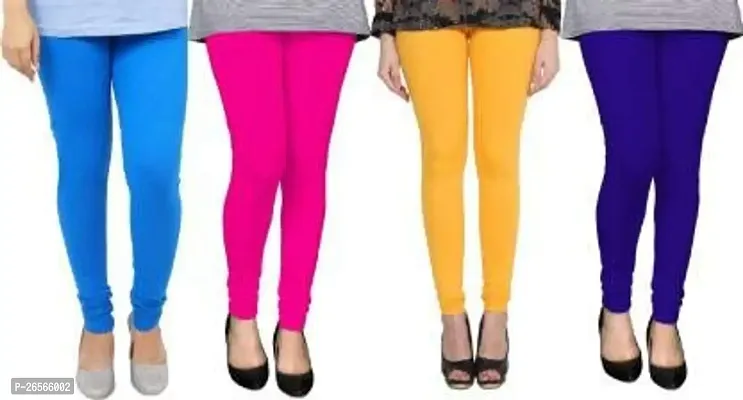 Aaru Collection Women's Regular Fit Cotton Blend Leggings (Red, Blue, Black, Pink_Light Blue, Blue, Pink, Yellow_XL)