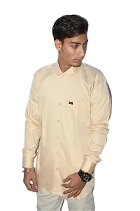 Men's Casual Cotton Shirt 100% Cotton Plain Solid Colors Stylish (X-Large, Off-White)-thumb2