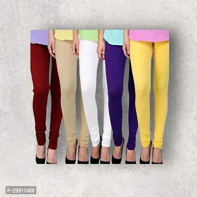 Fabulous Multicoloured Viscose Rayon Solid Leggings For Women Pack Of 5