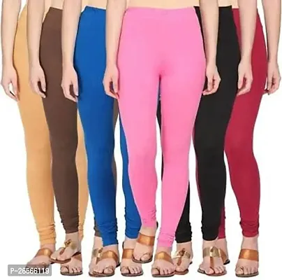Anay Women's Regular Fit Cotton Leggings (SKIN+BROWN+BLUE+BABY_PINK+BLACK+MAR_Skin, Brown, Blue, Baby Pink, Black, Maroon_Free Size)