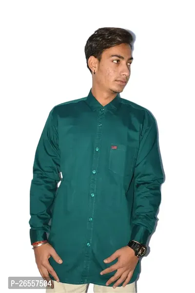 Men's Casual Cotton Shirt 100% Cotton Plain Solid Colors Stylish (Medium, Sea Green)-thumb4