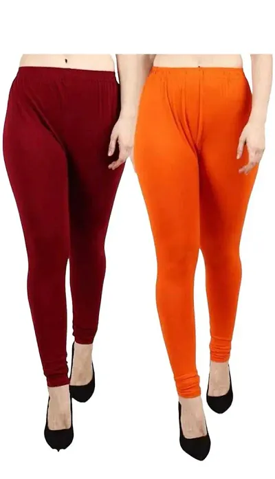 Fabulous Viscose Rayon Leggings For Women Pack Of 2