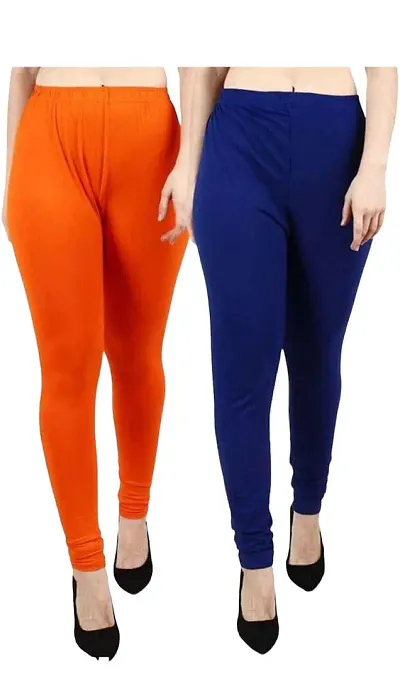 Stylish Viscose Solid Leggings For Women - Pack Of 2