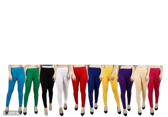 Women Leggings pack of 10 / Women leggings / leggings / Girls leggings / PR PINK ROYAL LEGGINGS / leggings combo pack / women multicolor leggings-thumb0