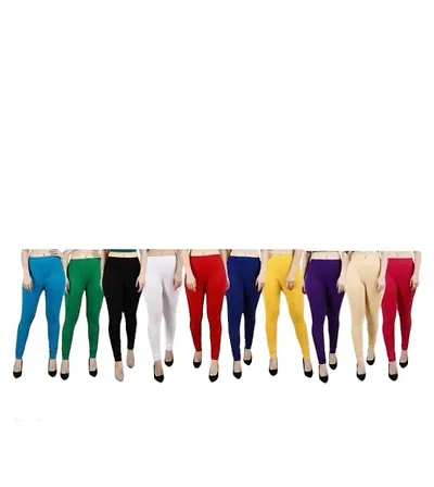 Stylish Viscose Rayon Solid Leggings For Women- Pack Of 10