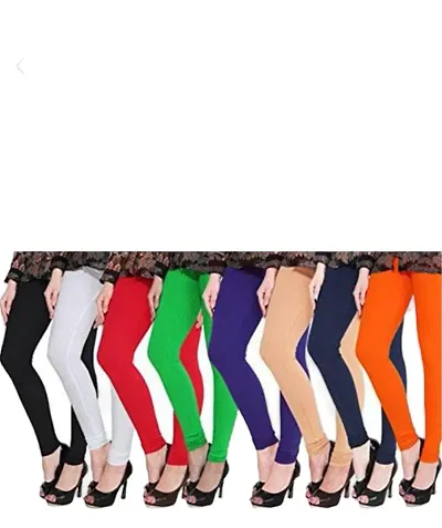 Stylish Viscose Solid Leggings For Women - Pack Of 5