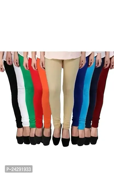 Buy Women's Cotton Lycra Leggings Combo (Pack of 6 White, Black, Maroon,  Blue, Green, Pink) - Free Size at
