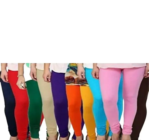 Trendy Womens Cotton Blend Solid Leggings (Pack Of 10)